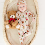 Teddy Bear Small Ribbed Zip Romper