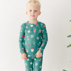Sugar Cookies Frosted Teal Small Ribbed Two-Piece Set