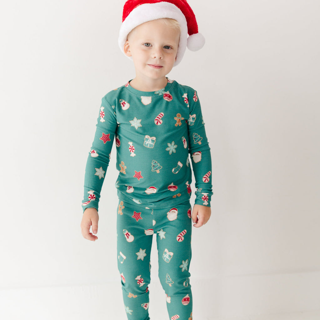 Sugar Cookies Frosted Teal Small Ribbed Two-Piece Set