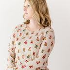 Teddy Bear Small Ribbed Women's Long Sleeve Top