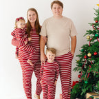 Red Wide Stripe Small Ribbed Zip Romper
