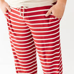 Red Wide Stripe Small Ribbed Men's Pants