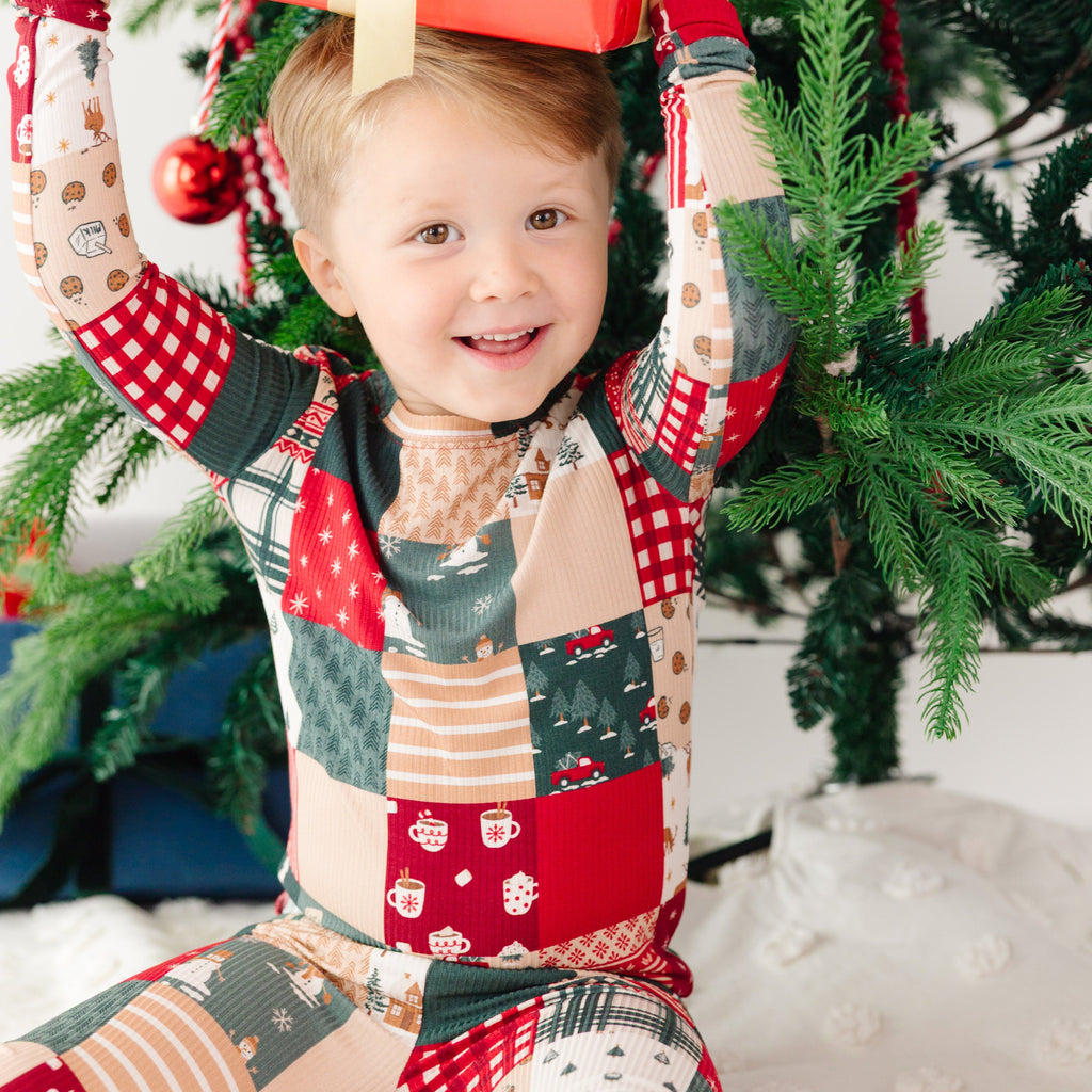 Patchwork Small Ribbed Two-Piece Set