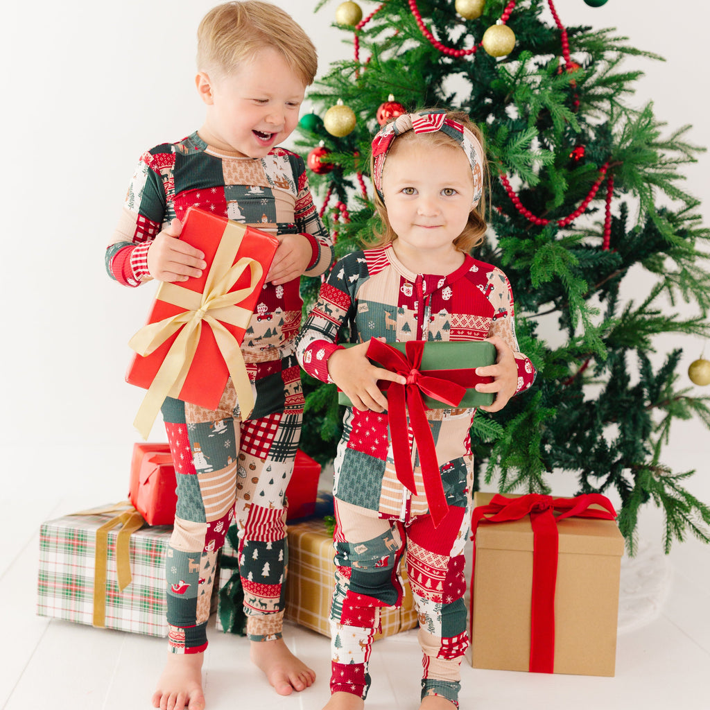 Patchwork Small Ribbed Two-Piece Set