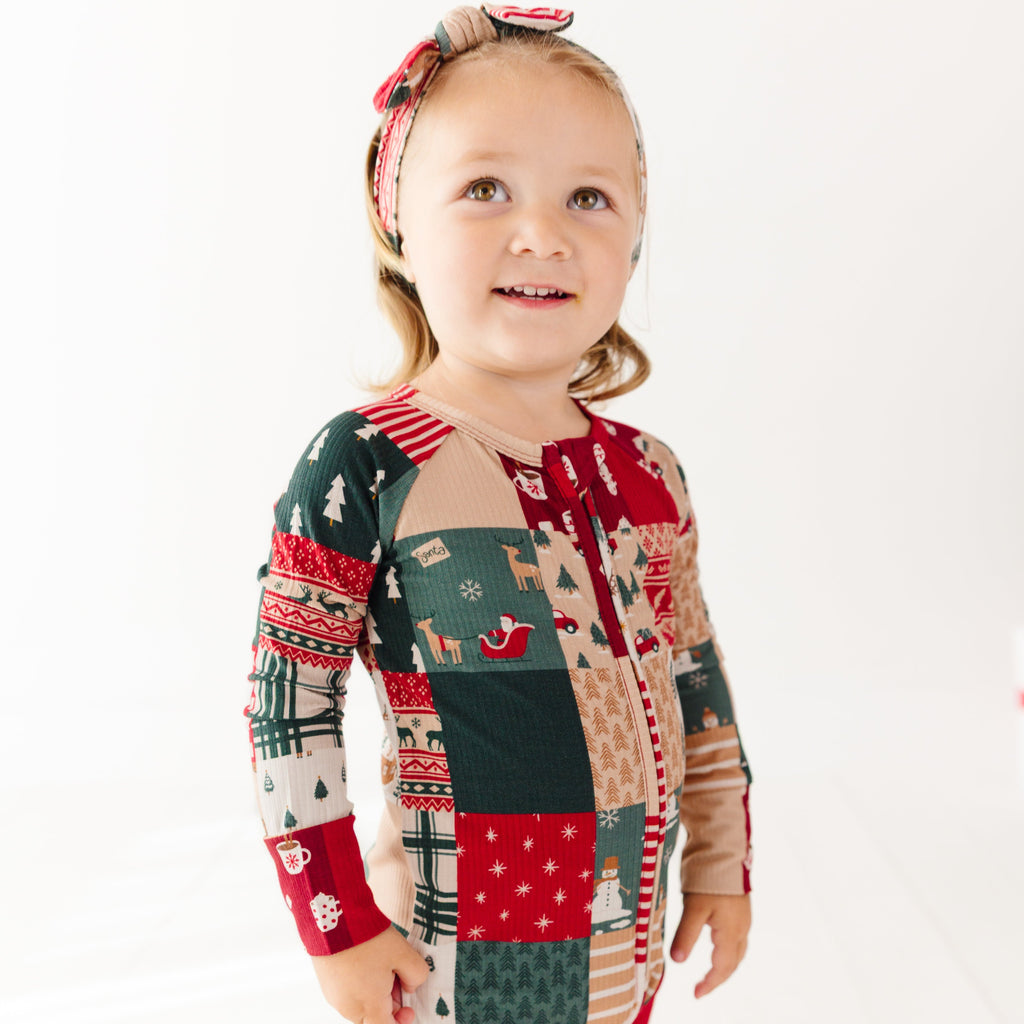 Patchwork Small Ribbed Zip Romper