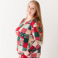 Patchwork Small Ribbed Women's Long Sleeve Top