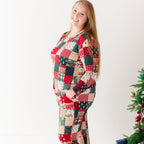 Patchwork Small Ribbed Women's Matching Set