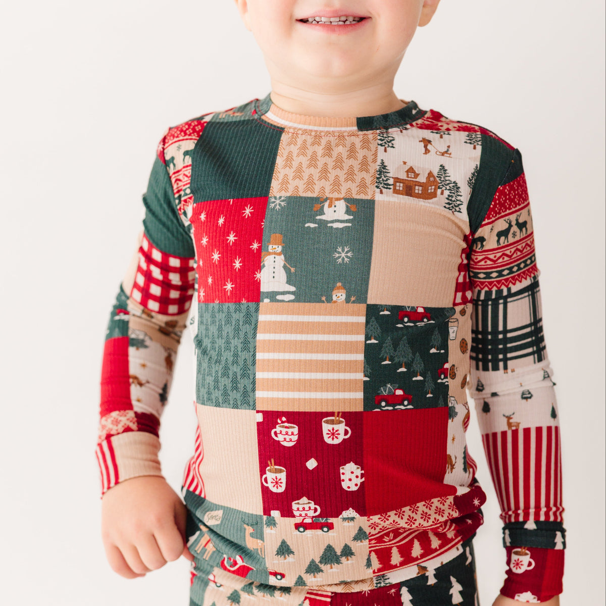 Patchwork Small Ribbed Two-Piece Set