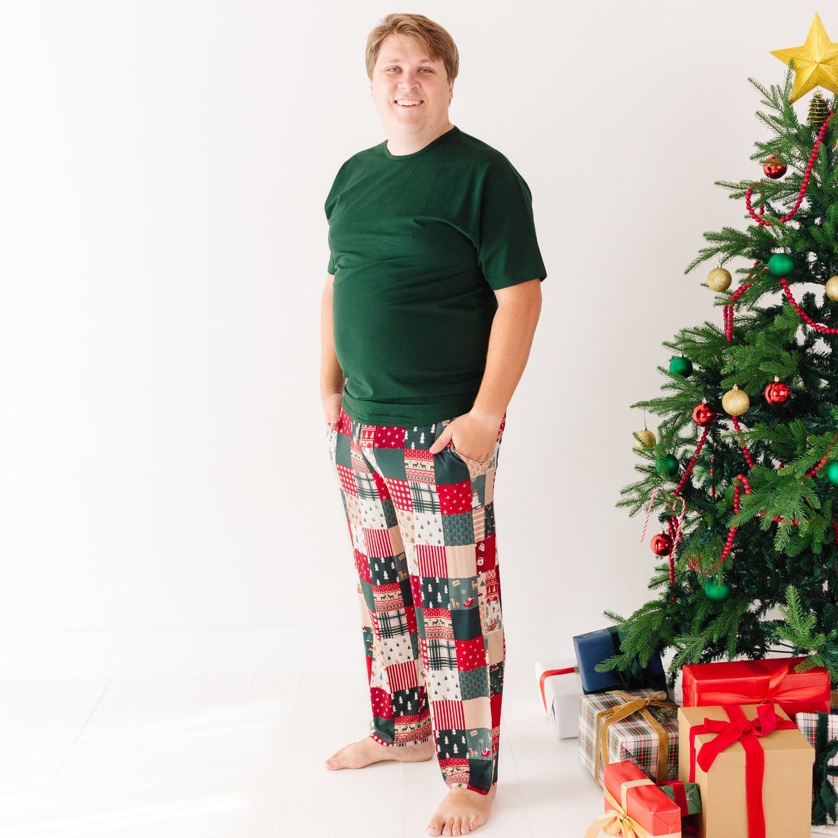 Patchwork Small Ribbed Men's Pants