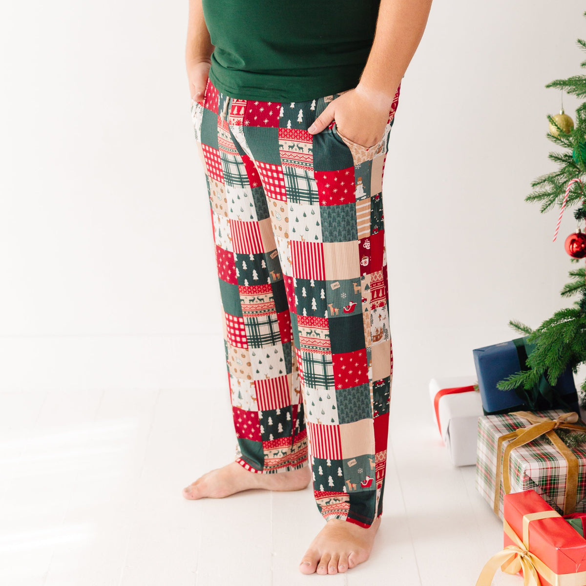 Patchwork Small Ribbed Men's Pants