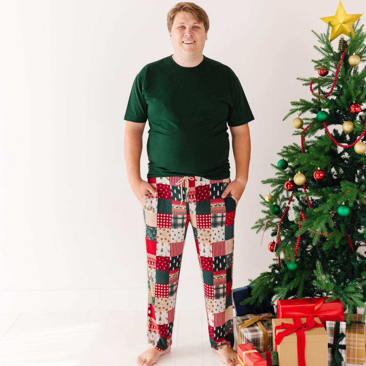 Patchwork Small Ribbed Men's Pants