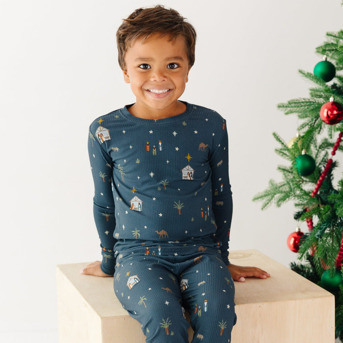 Nativity Blue Small Ribbed Two-Piece Set