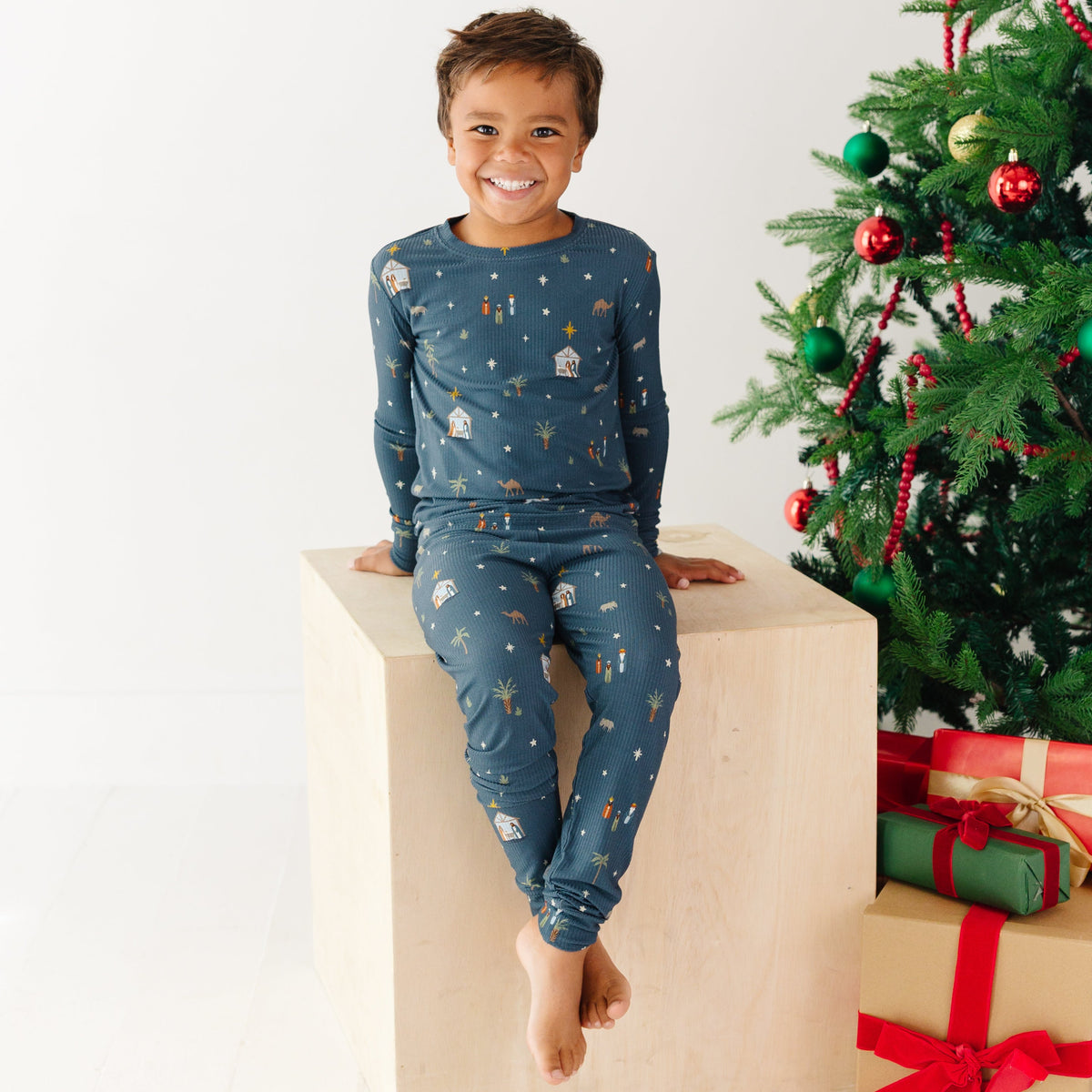 Nativity Blue Small Ribbed Two-Piece Set