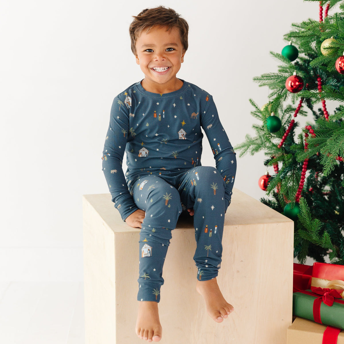 Nativity Blue Small Ribbed Two-Piece Set
