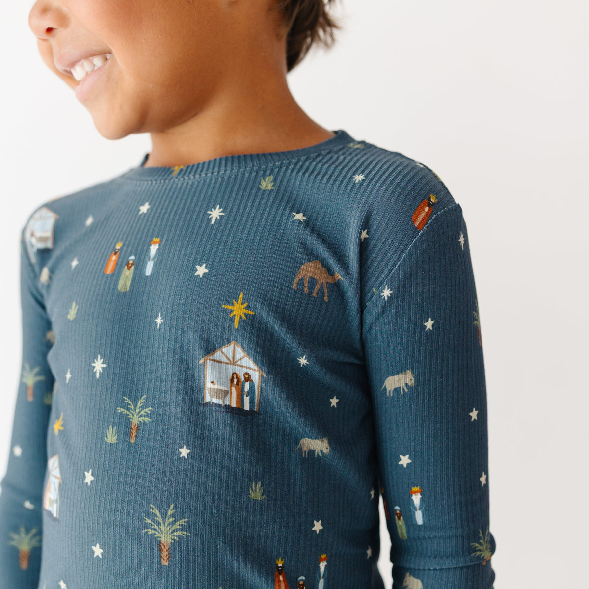 Nativity Blue Small Ribbed Two-Piece Set