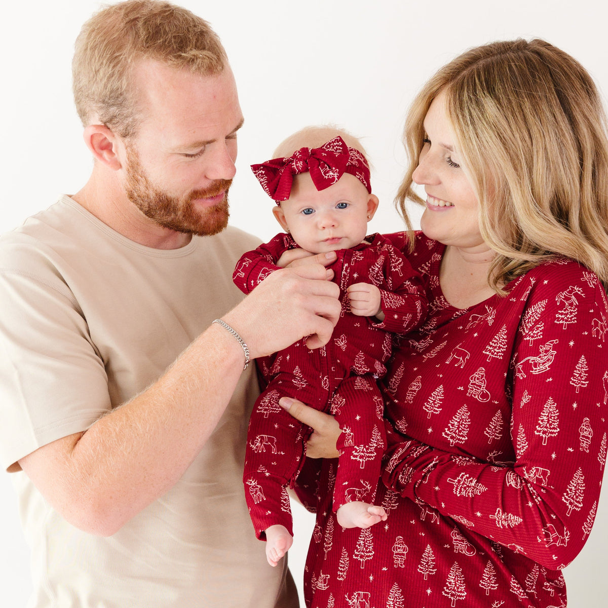 Reindeer & Santa Sleigh Small Ribbed Zip Romper