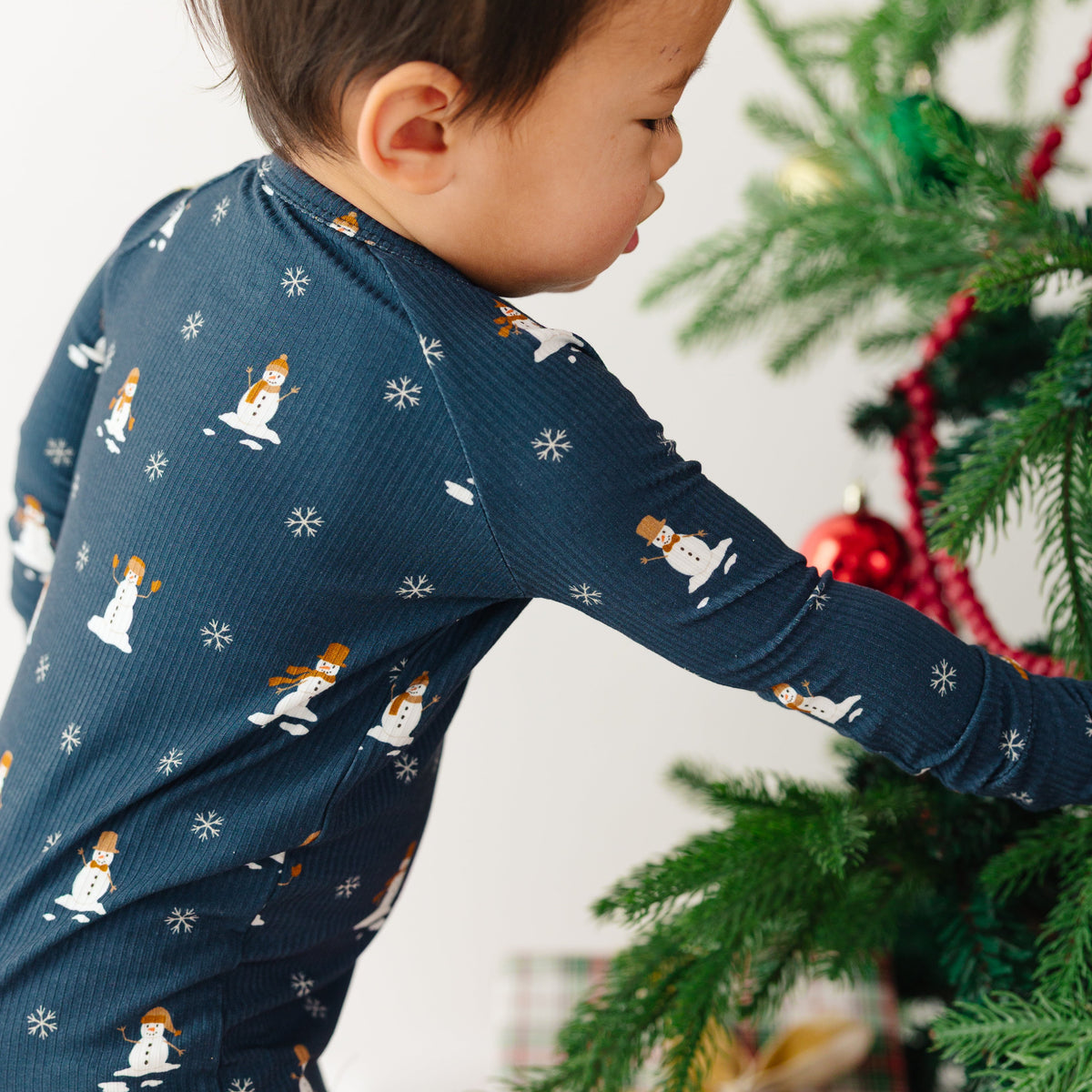 Snowmen Small Ribbed Zip Romper