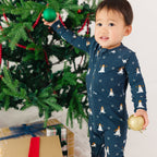 Snowmen Small Ribbed Zip Romper