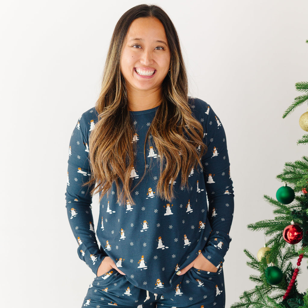Snowmen Small Ribbed Women's Matching Set