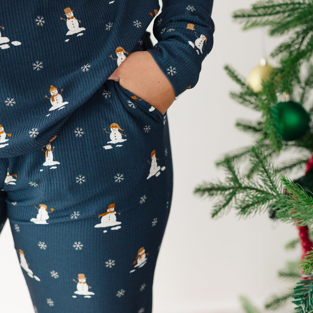 Snowmen Small Ribbed Women's Matching Set