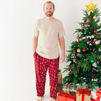 Reindeer & Santa Sleigh Small Ribbed Men's Pants