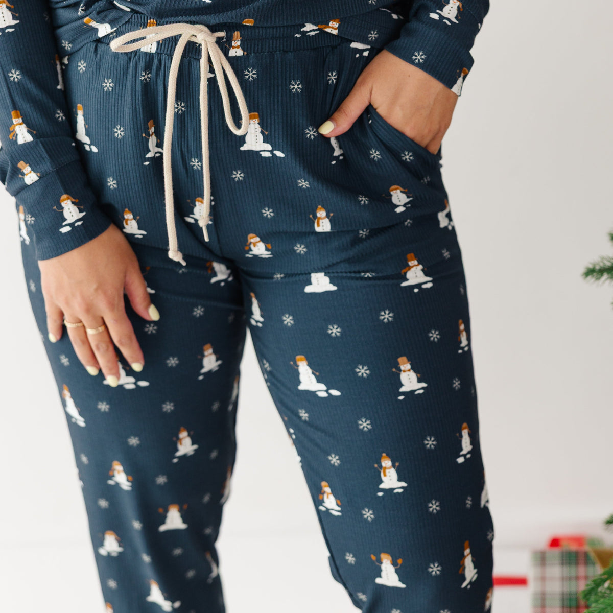 Snowmen Small Ribbed Women's Matching Set