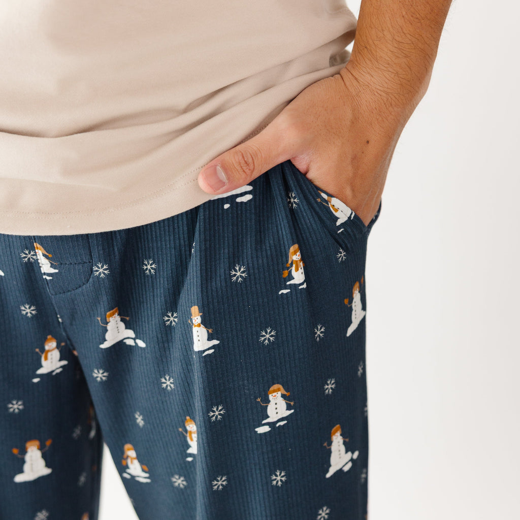Snowmen Small Ribbed Men's Pants