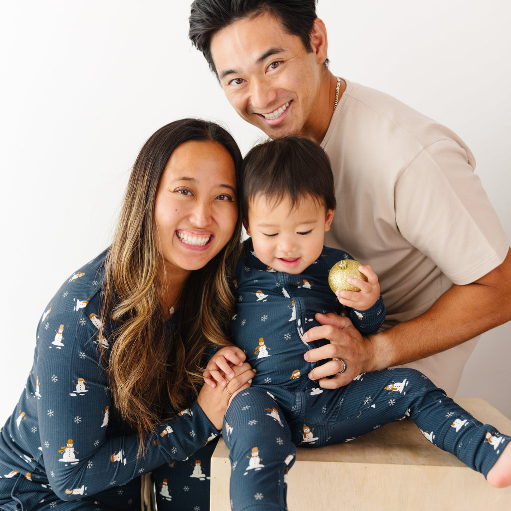 Snowmen Small Ribbed Zip Romper