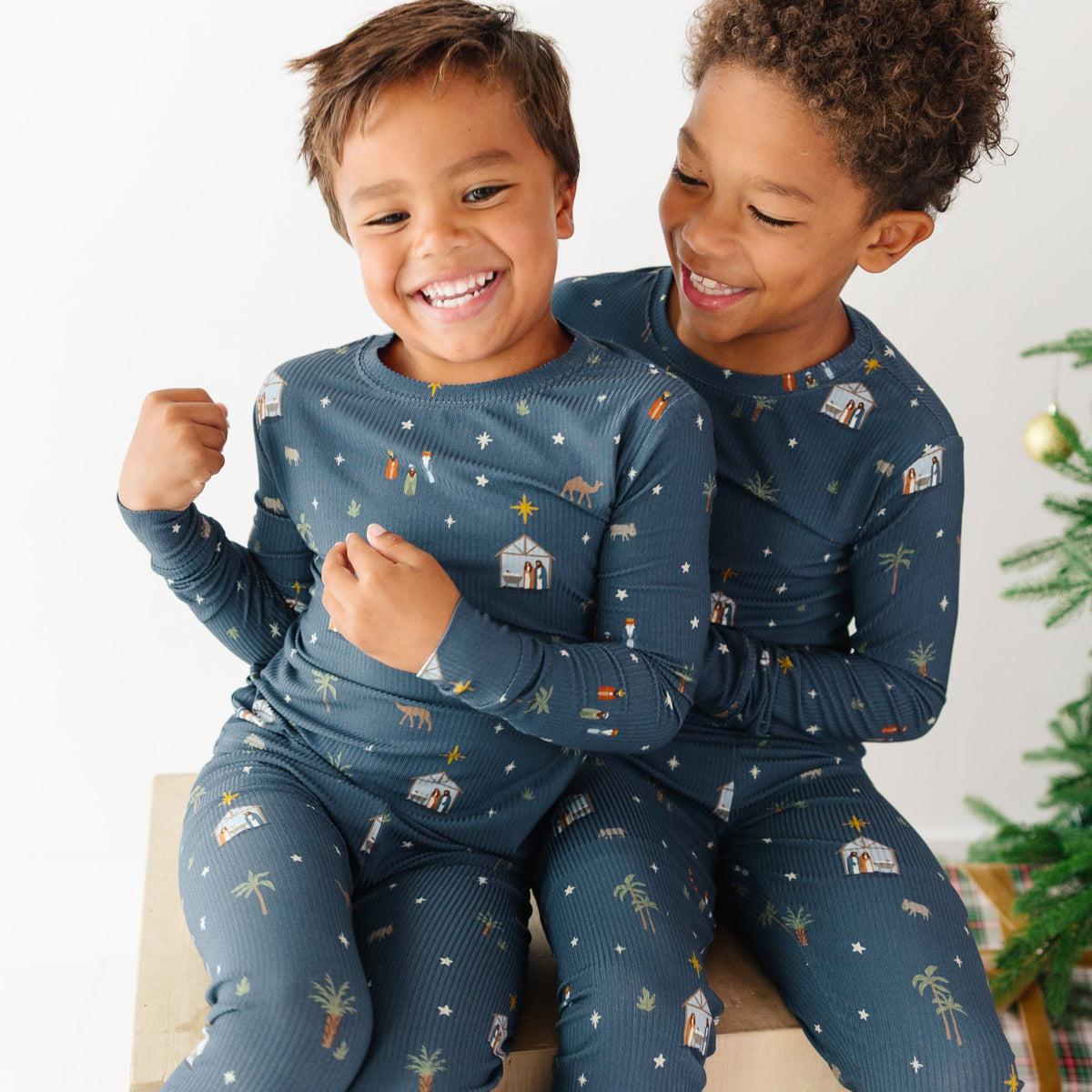 Nativity Blue Small Ribbed Two-Piece Set