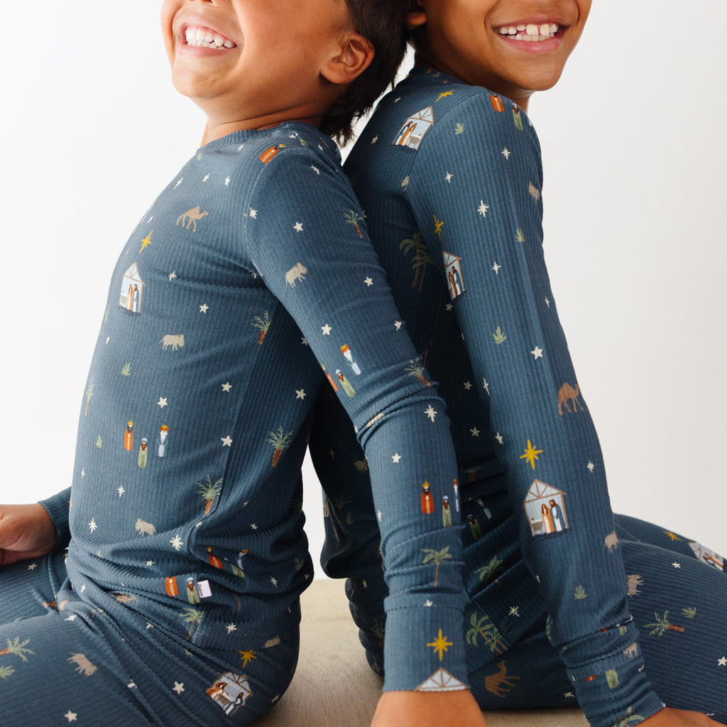 Nativity Blue Small Ribbed Two-Piece Set