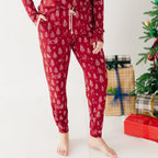 Reindeer & Santa Sleigh Small Ribbed Women's Matching set