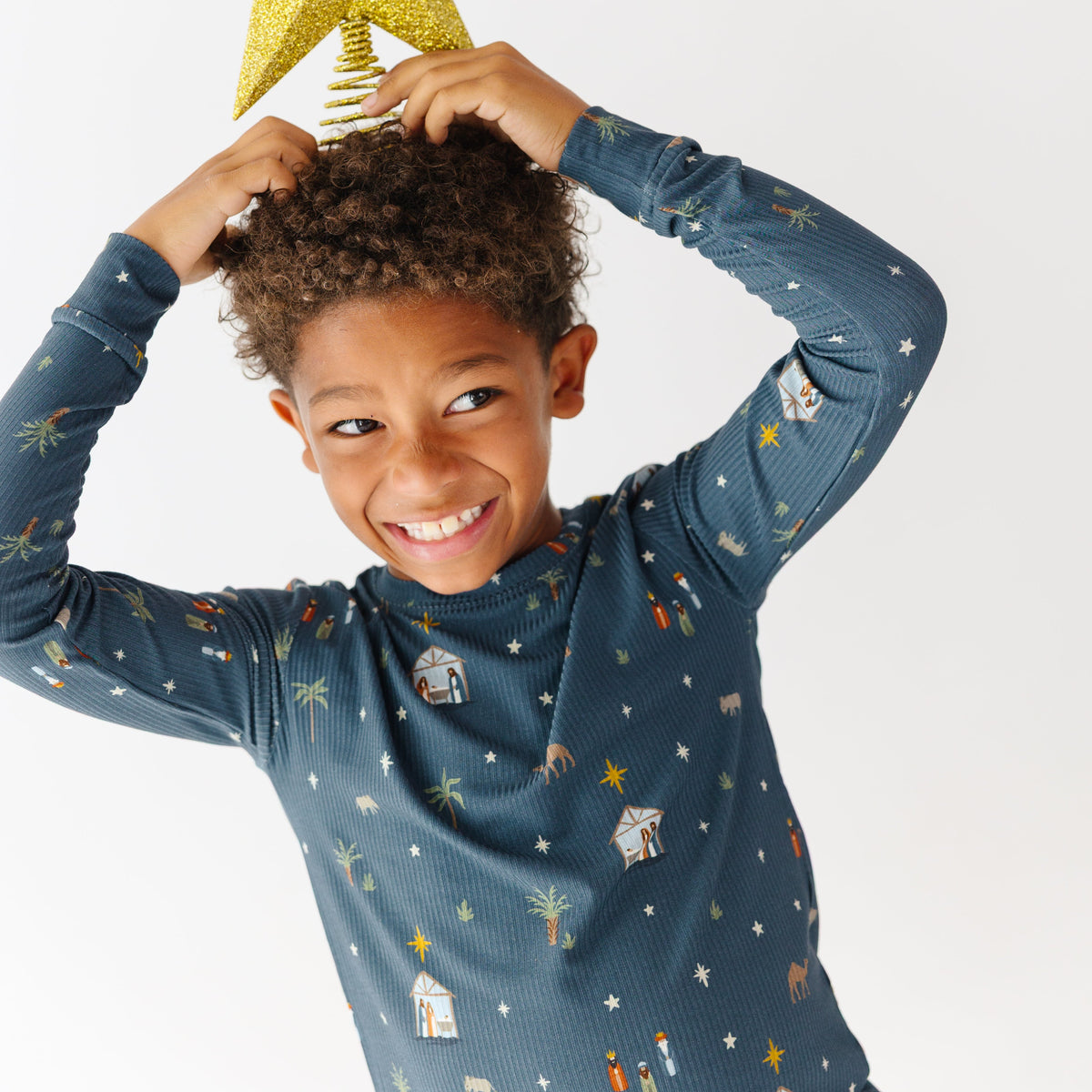 Nativity Blue Small Ribbed Two-Piece Set