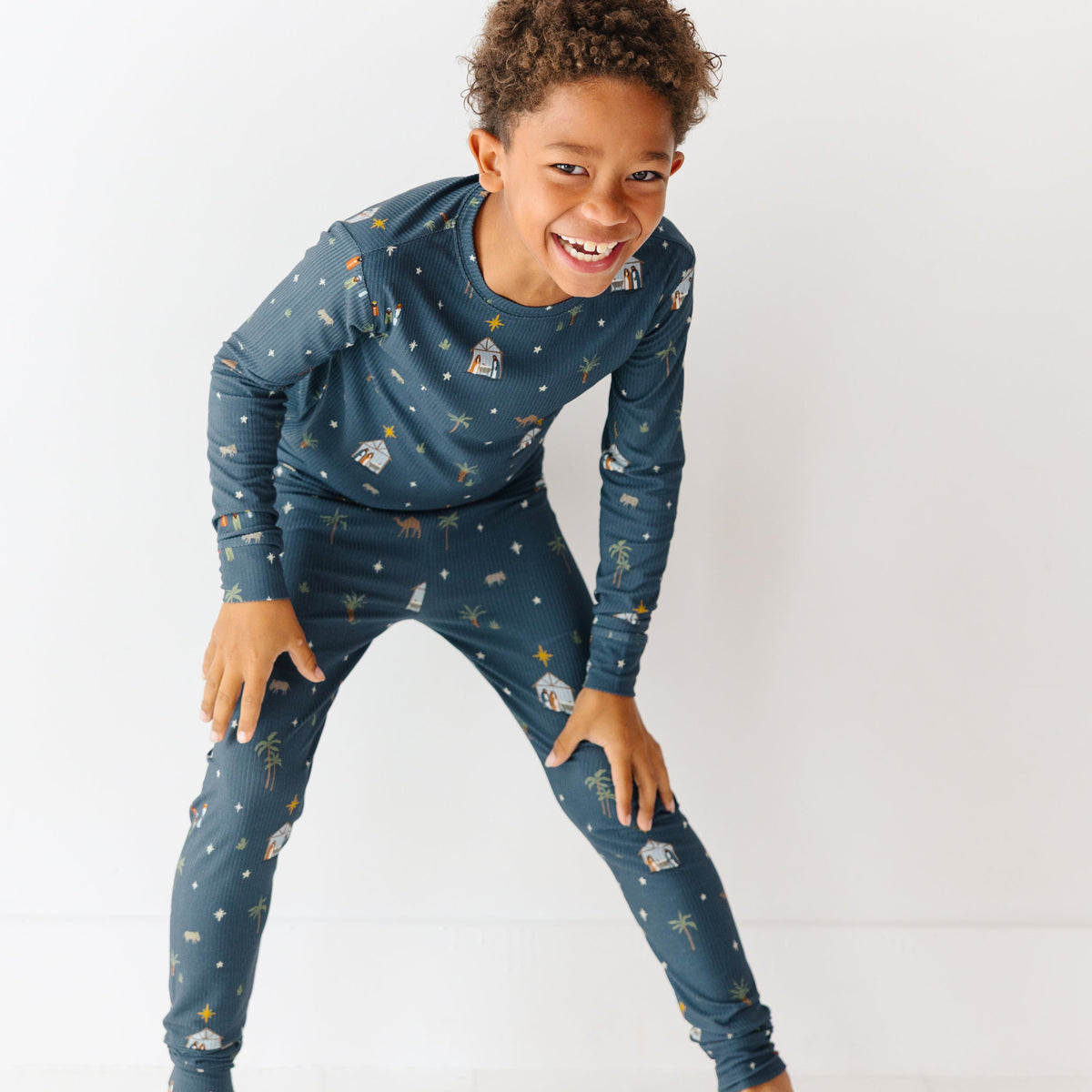 Nativity Blue Small Ribbed Two-Piece Set