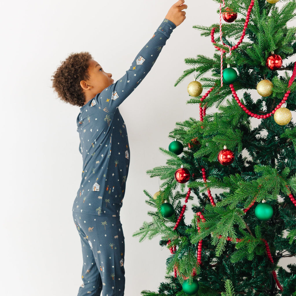 Nativity Blue Small Ribbed Two-Piece Set