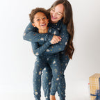 Nativity Blue Small Ribbed Women's Matching Set