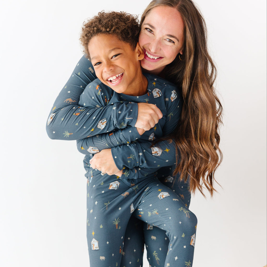 Nativity Blue Small Ribbed Women's Pants