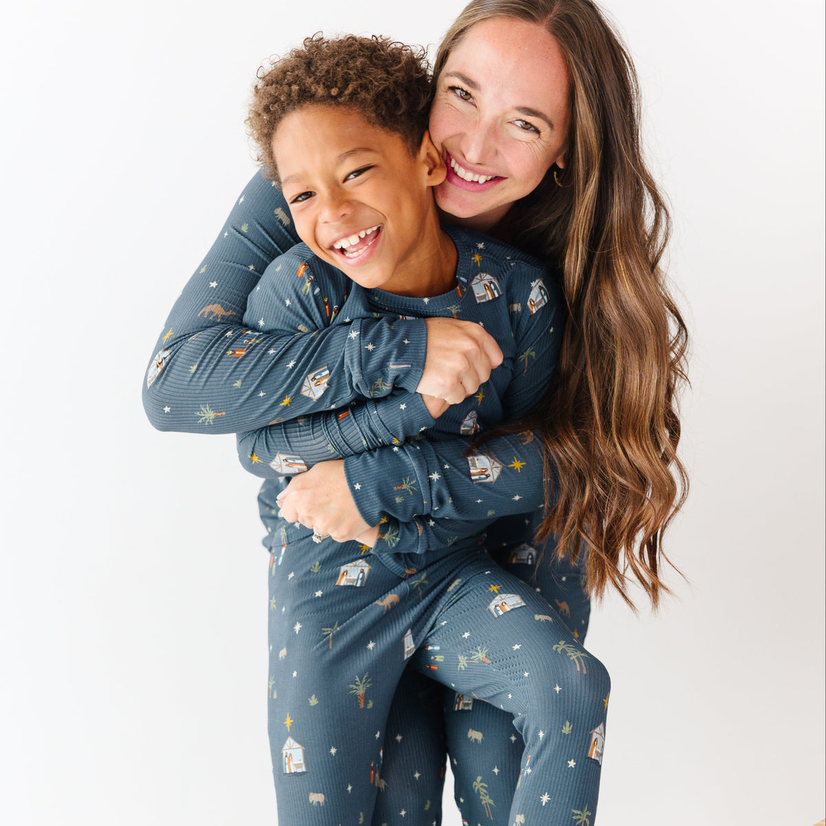 Nativity Blue Small Ribbed Women's Pants