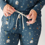 Nativity Blue Small Ribbed Women's Pants