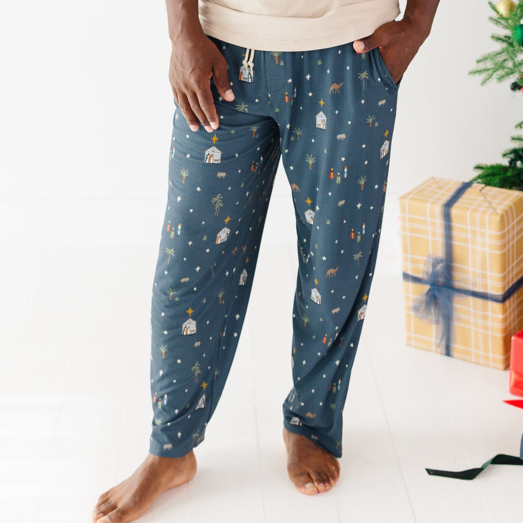 Nativity Blue Small Ribbed Men's Pants