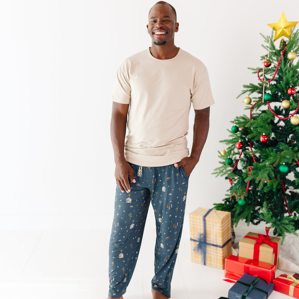 Nativity Blue Small Ribbed Men's Pants