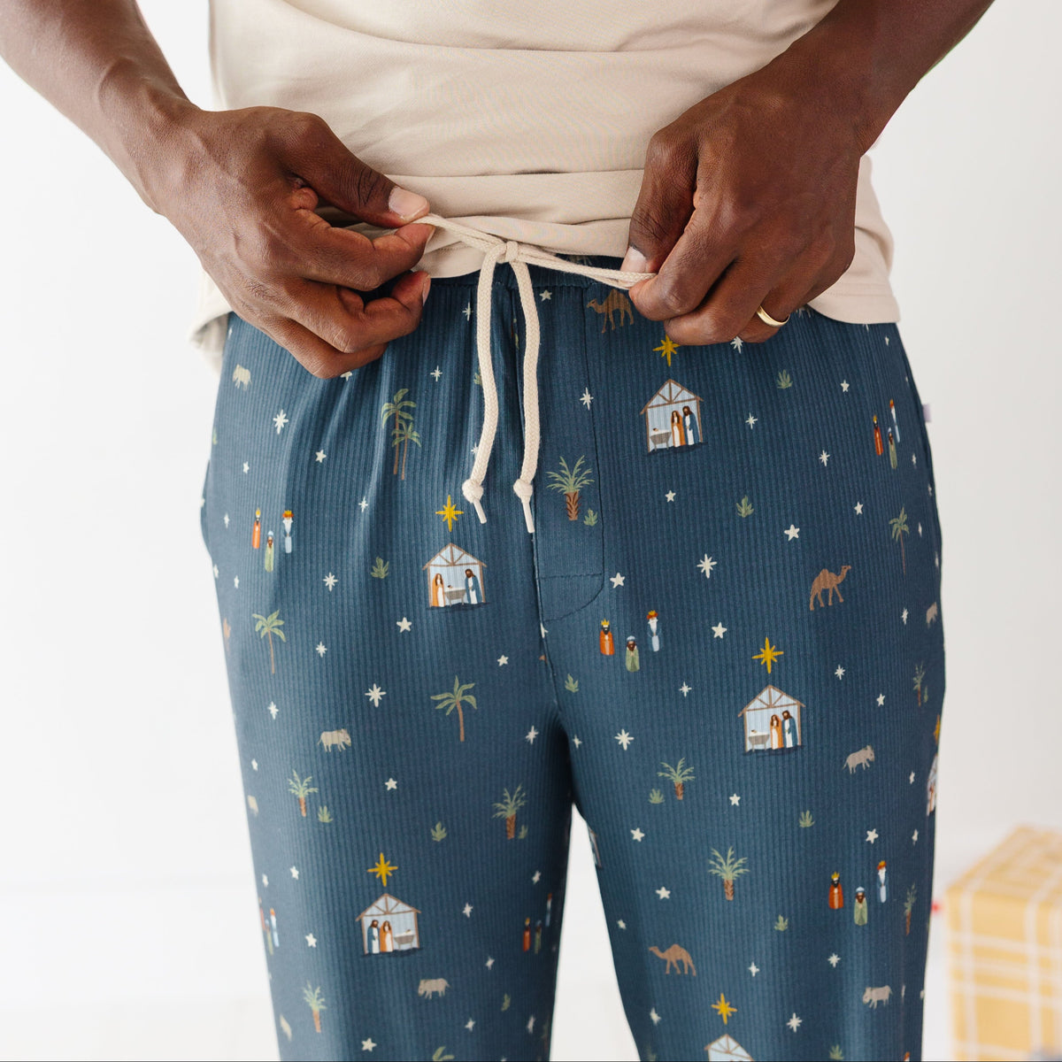 Nativity Blue Small Ribbed Men's Pants