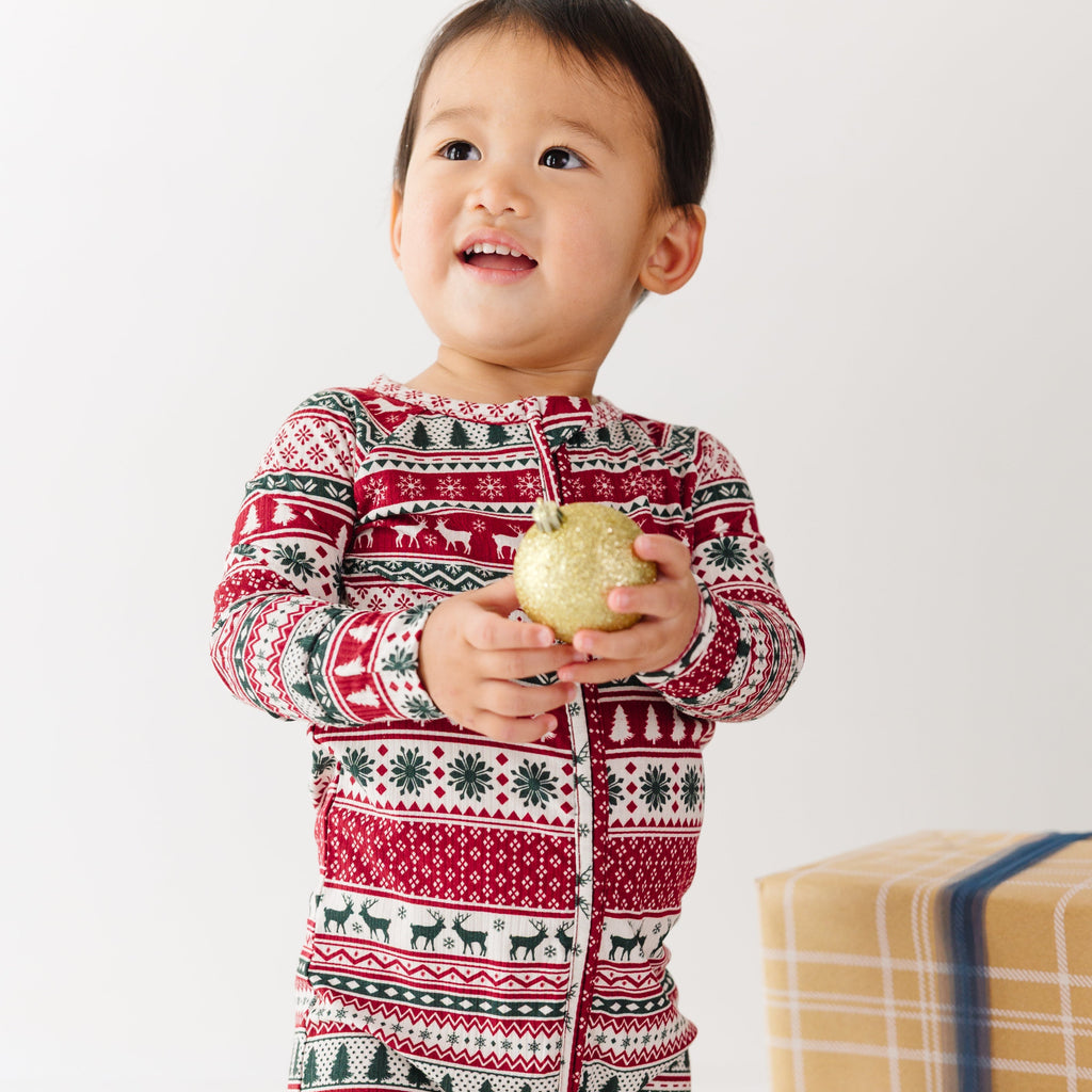 Christmas Sweater Stripe Small Ribbed Zip Romper