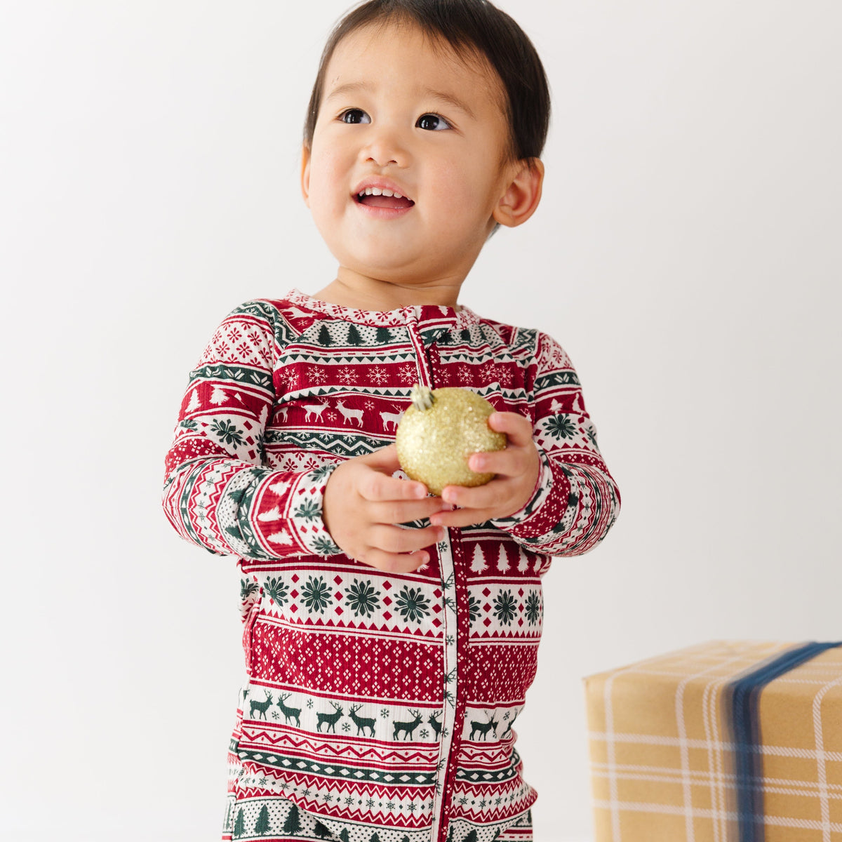 Christmas Sweater Stripe Small Ribbed Zip Romper