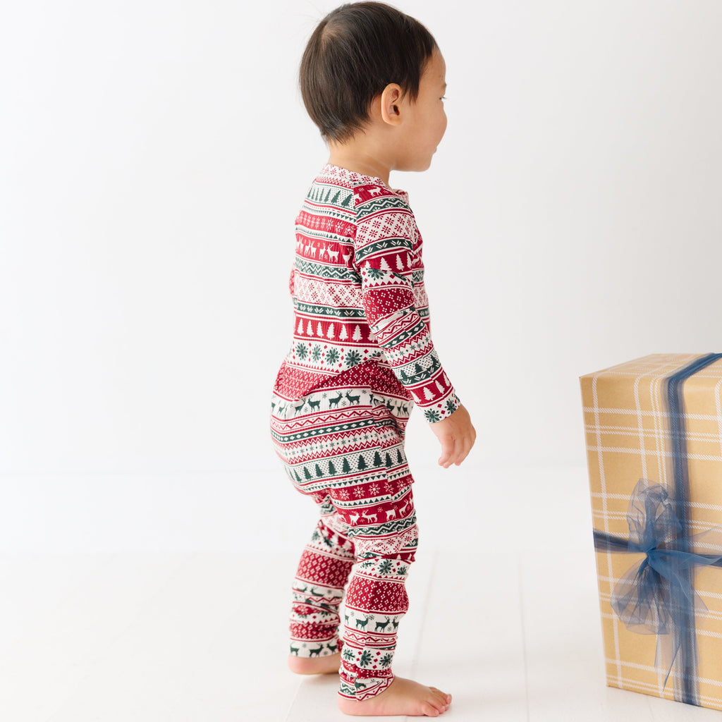 Christmas Sweater Stripe Small Ribbed Zip Romper