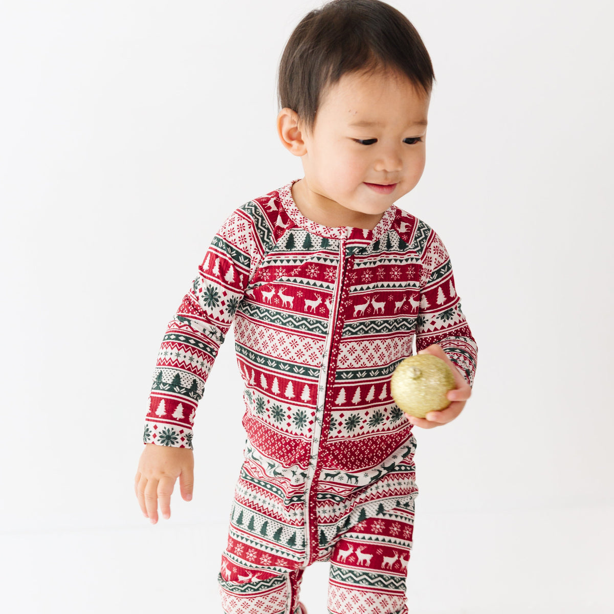 Christmas Sweater Stripe Small Ribbed Zip Romper