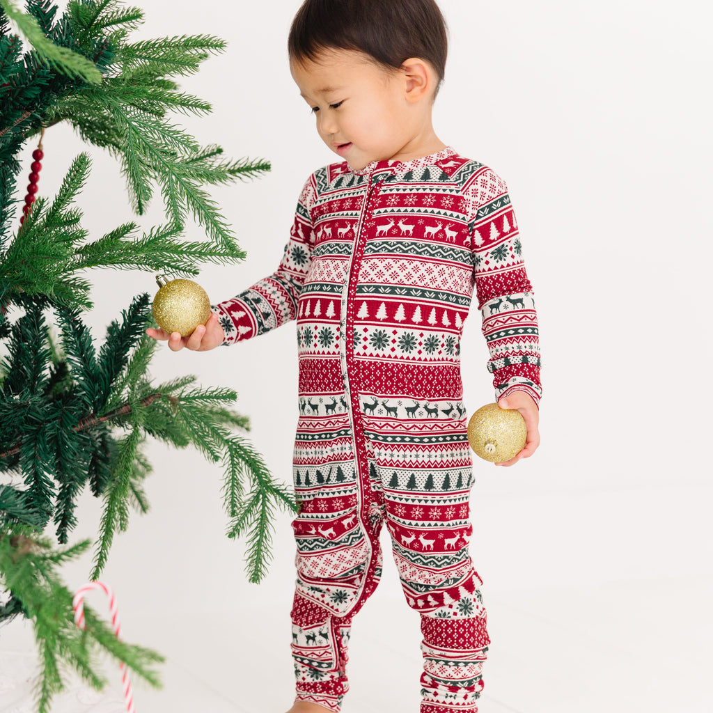 Christmas Sweater Stripe Small Ribbed Zip Romper