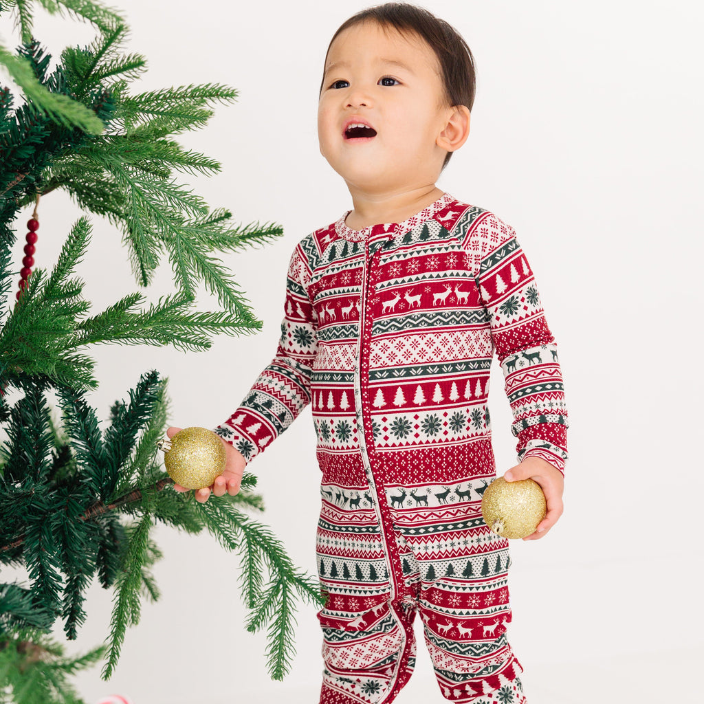 Christmas Sweater Stripe Small Ribbed Zip Romper