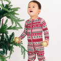 Christmas Sweater Stripe Small Ribbed Zip Romper