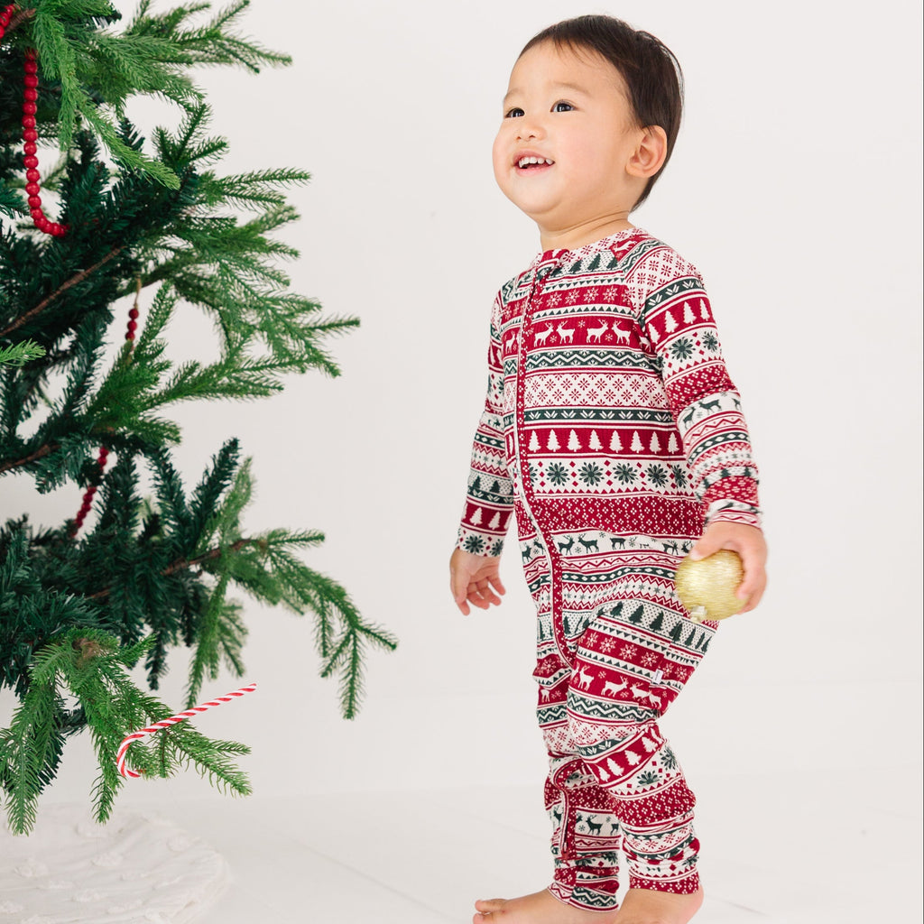 Christmas Sweater Stripe Small Ribbed Zip Romper