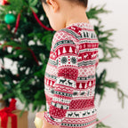 Christmas Sweater Stripe Small Ribbed Zip Romper